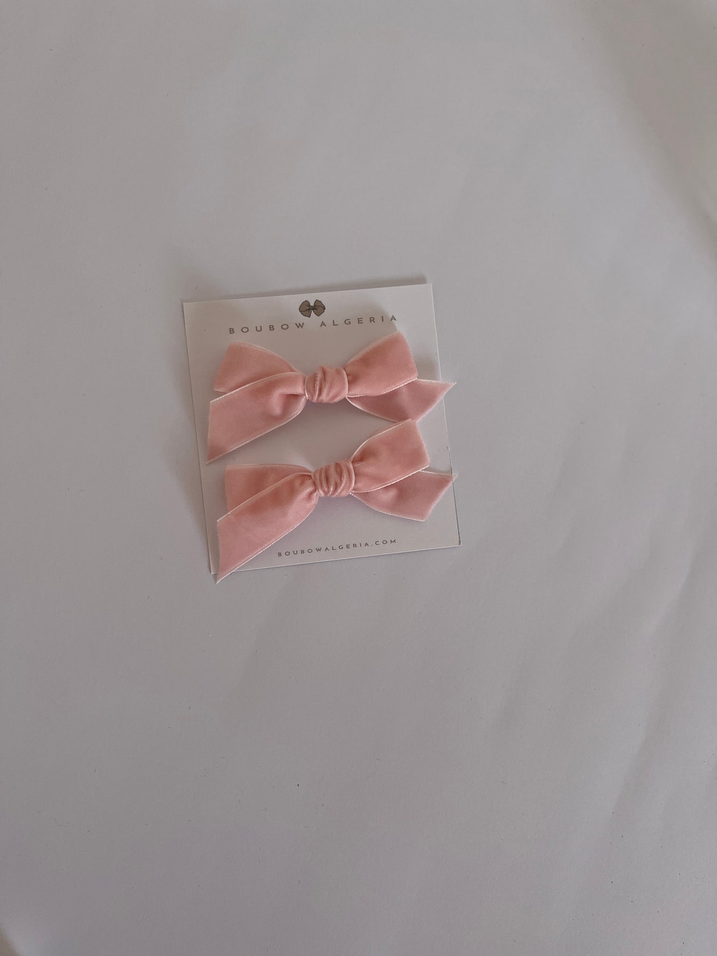 Velvet Ribbon Bow | Baby Pink