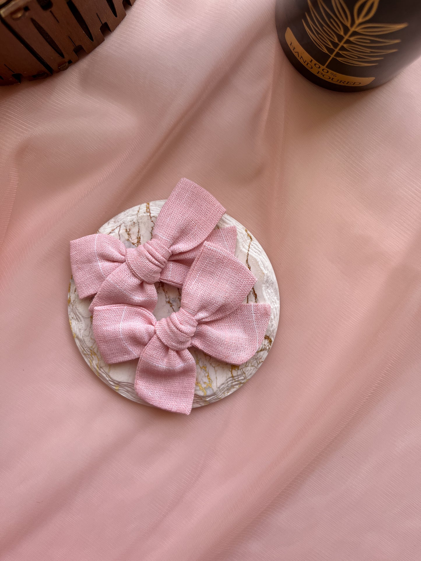 Linen Classic Bow | Baby Pink