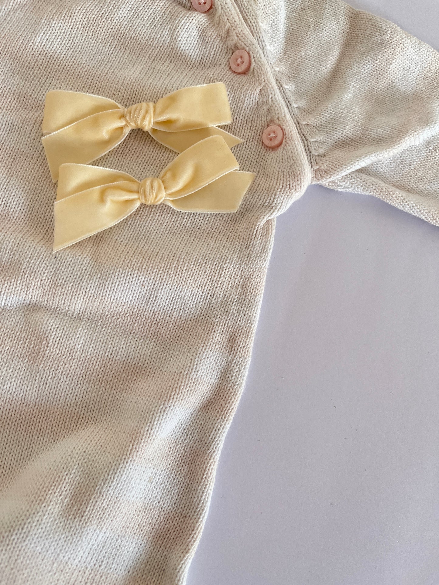 Velvet Ribbon Bow | Sand