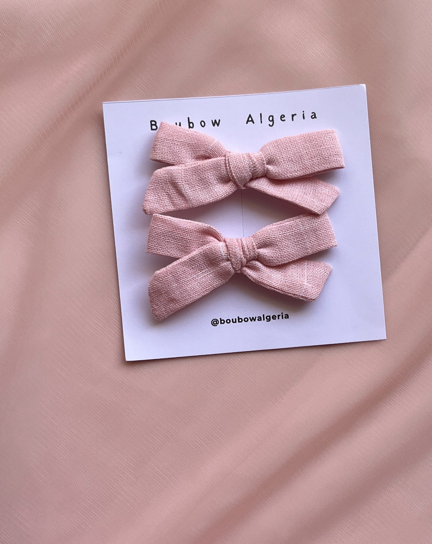 Linen Classic Bow | Baby Pink