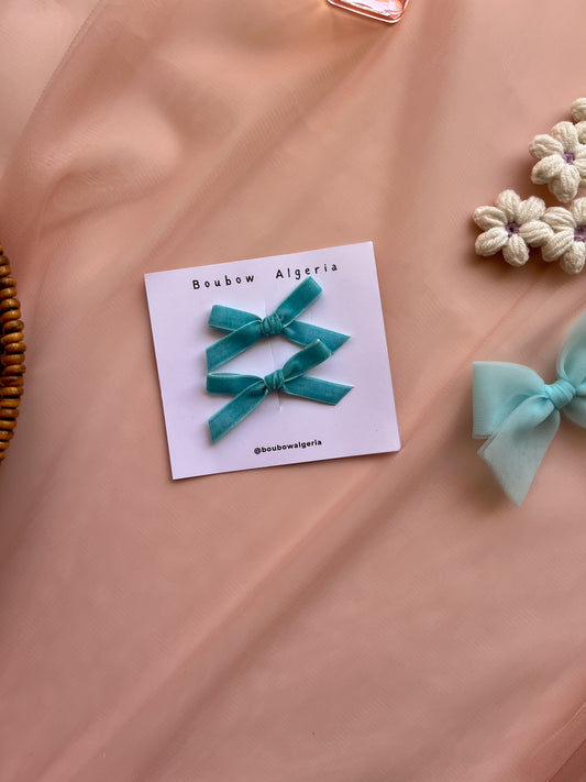 Velvet Ribbon Bow | turquoise