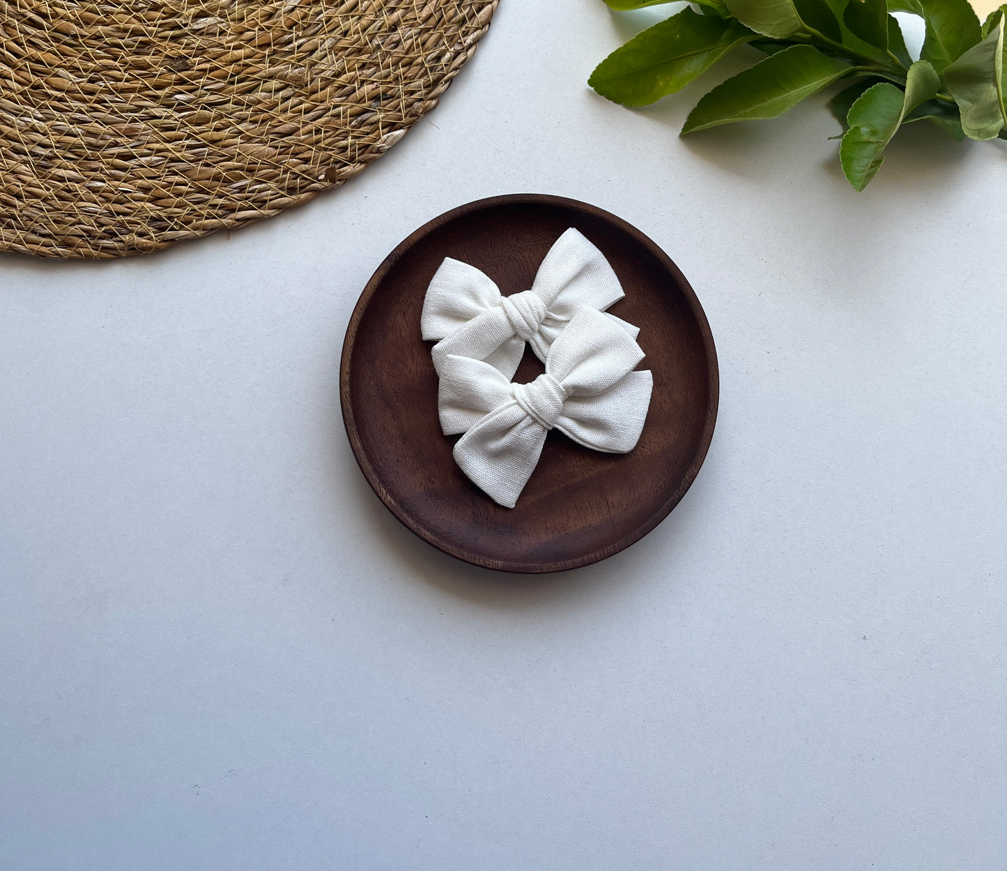 Embroidery Classic Bow| Pure White