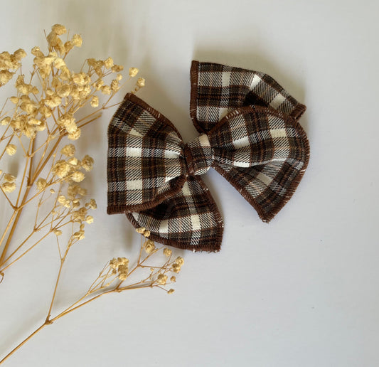 COCO FABLE BOW | BROWN PLAID